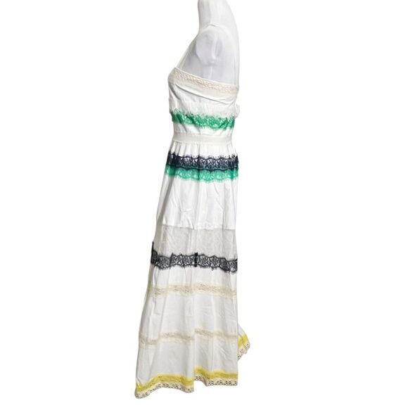 Stellah White Maxi Dress Women’s Small Lace Trim Multicolor Sleeveless - Picture 5 of 8